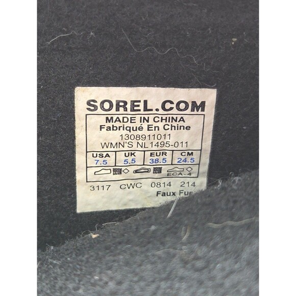 Sorel Womens Size 7.5 Black Caribou Sherpa Waterproof Winter Boots EUC - Picture 9 of 9